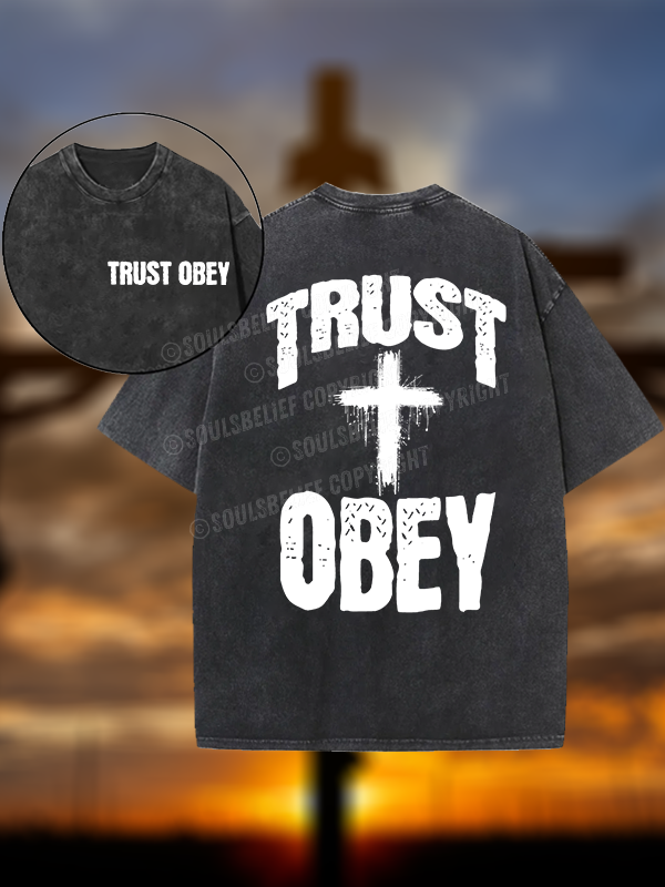 Trust Obey Christian Washed T-Shirt