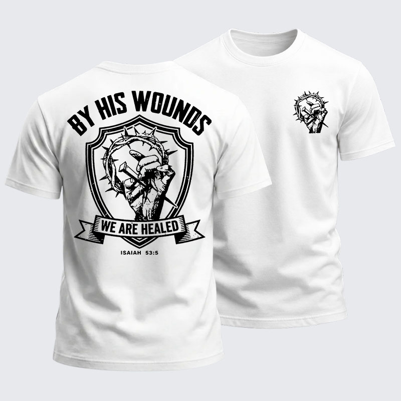 Heavyweight Cotton Tee - By His Wounds