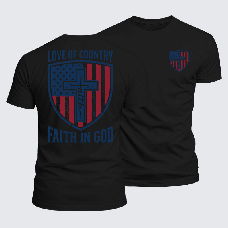 Man Of God Husband Dad Jesus God Christian Cotton T-Shirt