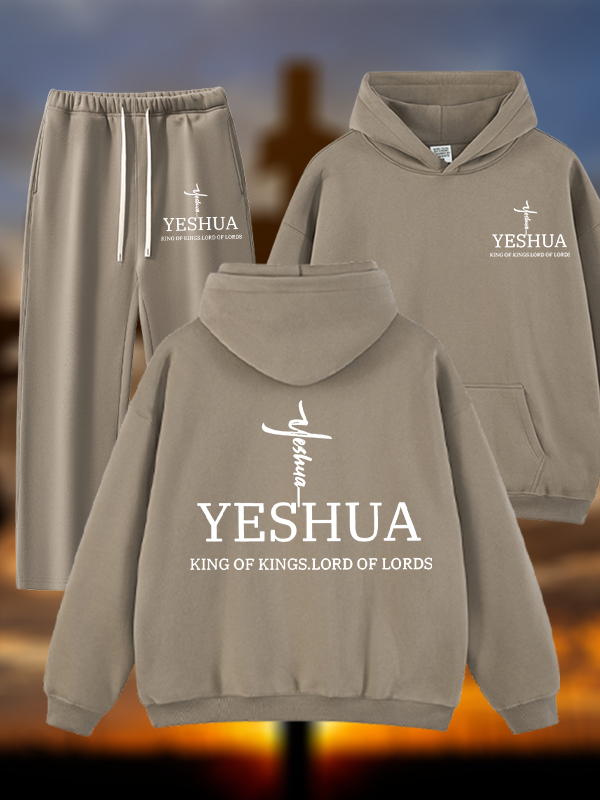 [Copy]Jesus The Way The Truth The Life Jesus God Christian Plush Fleece-Lined Hoodie Set