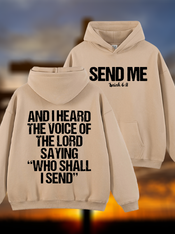Send Me Isaiah 6:8 Jesus God Christian Plush Fleece-Lined Hoodie