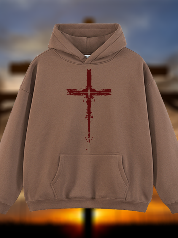 Light of Cross Jesus God Christian Plush Fleece-Lined Hoodie