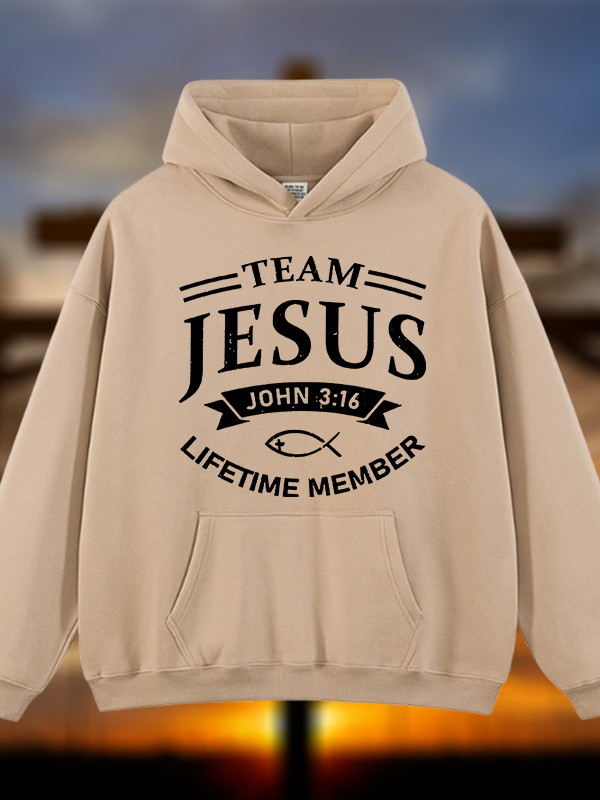 Jesus Team Jesus God Christian Plush Fleece-Lined Hoodie