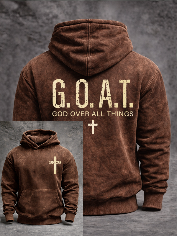 God over All Things Jesus God Christian Washed Hoodie