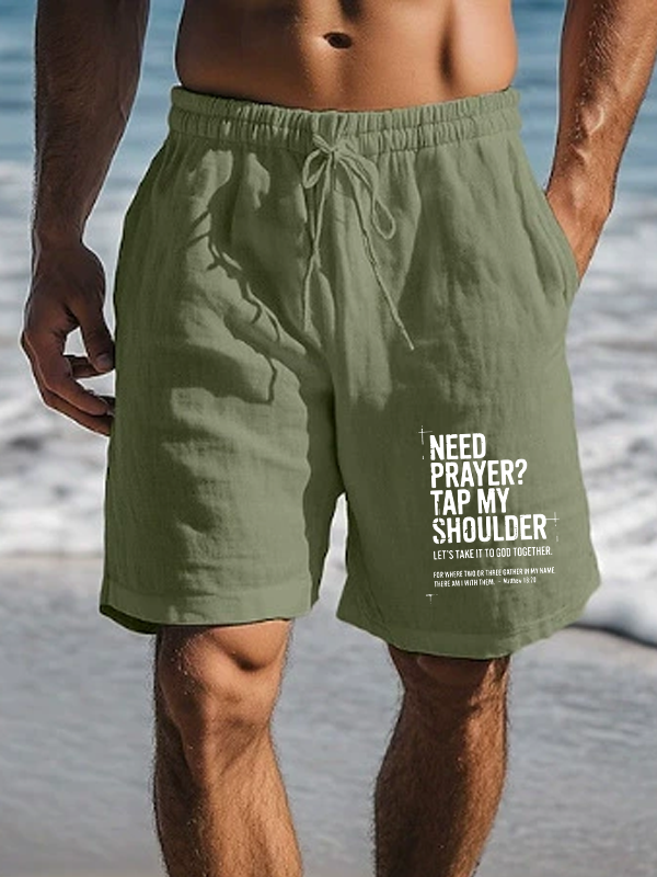 Need Prayer Tap My Shoulder Christian Beach Shorts