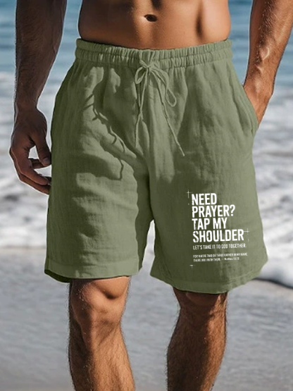 Need Prayer Tap My Shoulder Christian Beach Shorts