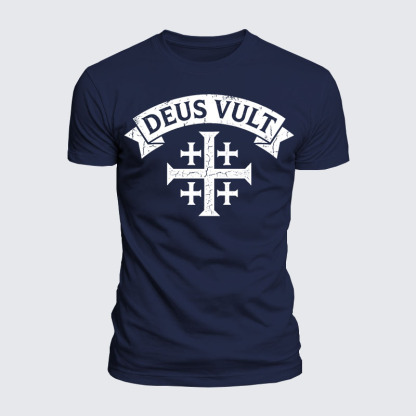 Deus Vult Jesus God Christian  – Luxe Mercerized Interlock Cotton Tee