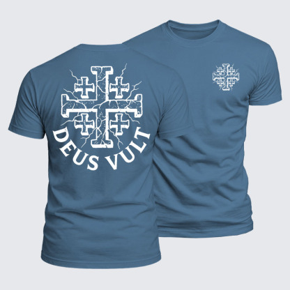 Deus Vult Jesus God Christian  – Luxe Mercerized Interlock Cotton Tee
