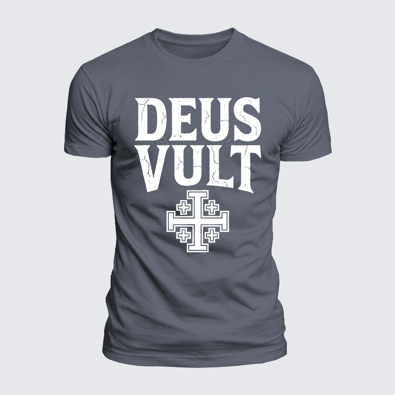 Deus Vult Jesus God Christian  – Luxe Mercerized Interlock Cotton Tee