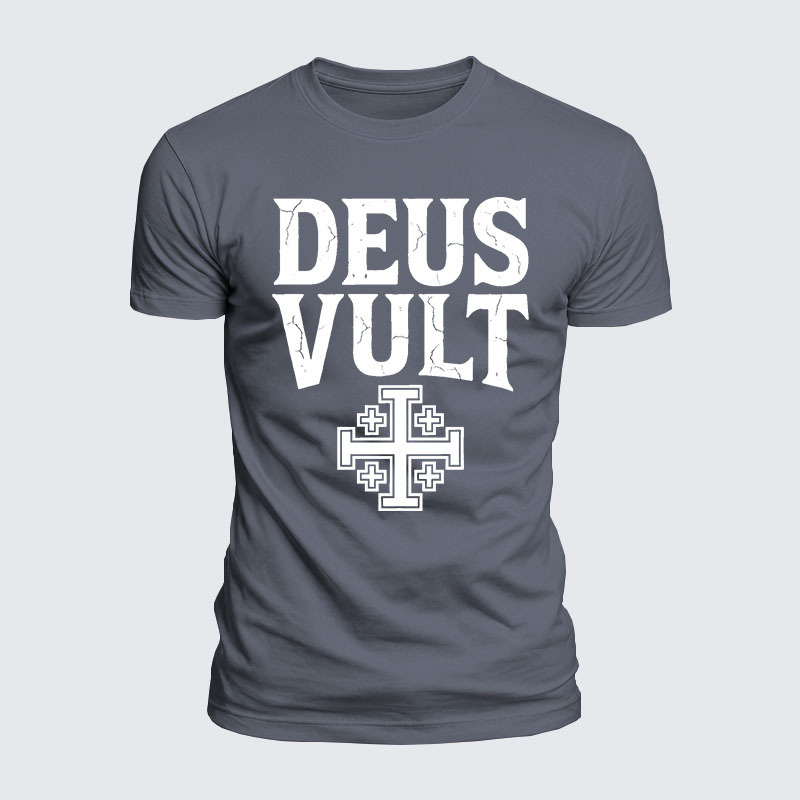 Deus Vult Jesus God Christian  – Luxe Mercerized Interlock Cotton Tee