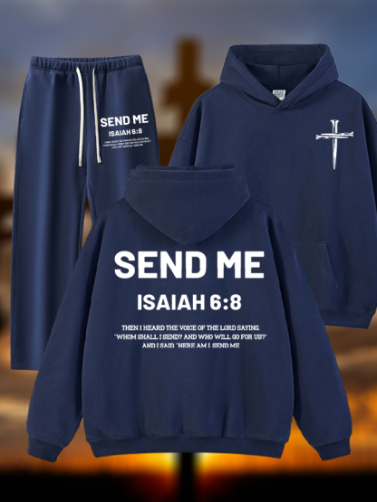 Send Me Jesus God Christian Plush Fleece-Lined Hoodie Set