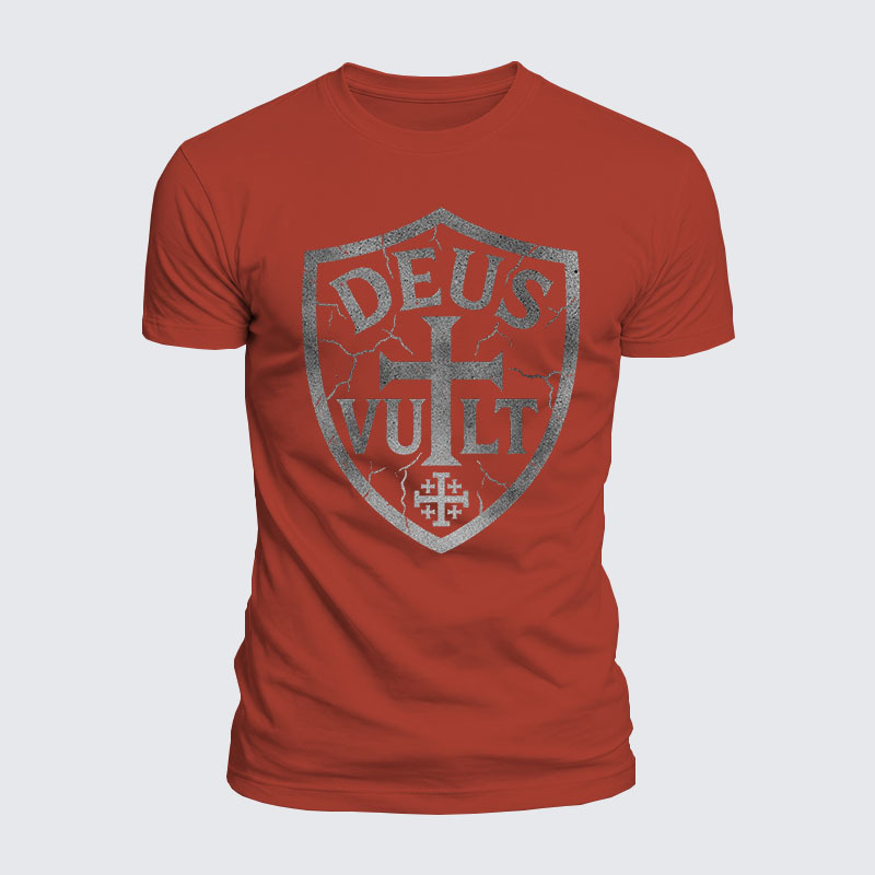 Deus Vult Jesus God Christian  – Luxe Mercerized Interlock Cotton Tee