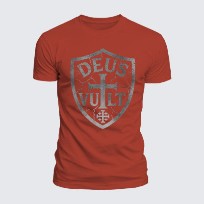 Deus Vult Jesus God Christian  – Luxe Mercerized Interlock Cotton Tee