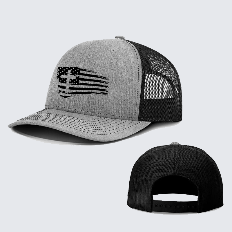 Tattered Flag Cross Jesus God Christian Richardson Hat