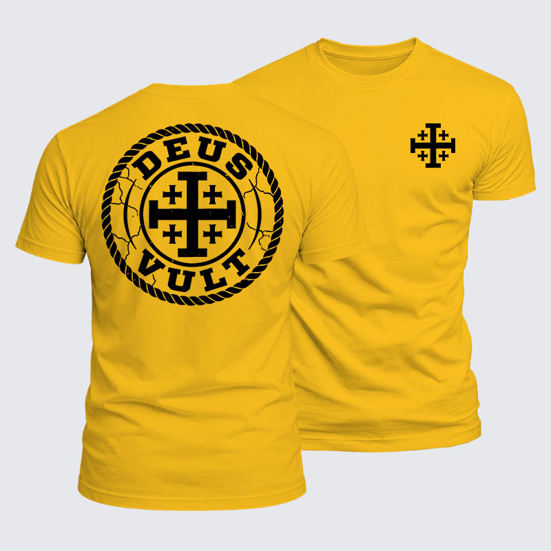 Deus Vult Jesus God Christian  – Luxe Mercerized Interlock Cotton Tee