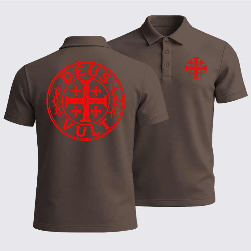 Men’s Premium Cotton Polo Shirt - Deus Vult