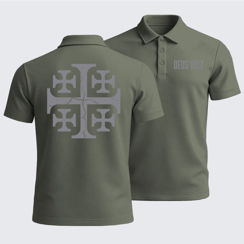 Men’s Premium Cotton Polo Shirt - Deus Vult