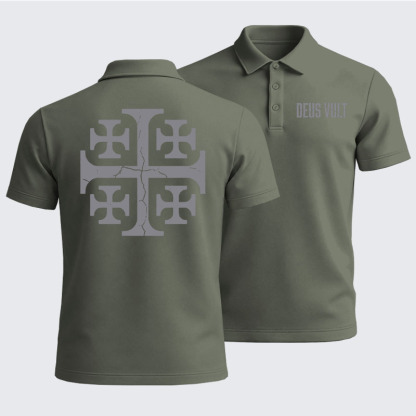Men’s Premium Cotton Polo Shirt - Deus Vult