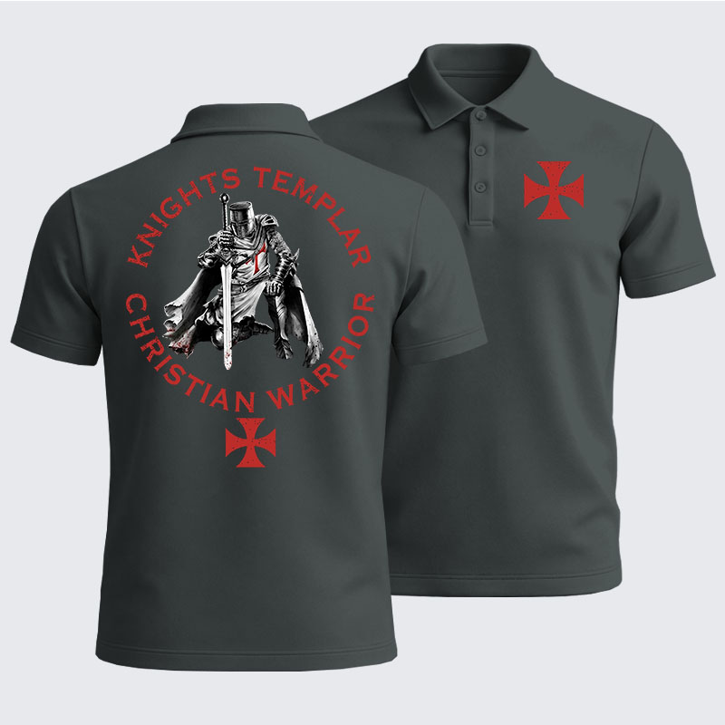 Men’s Premium Cotton Polo Shirt - Knights Templar Templar Cross Crusader Knight