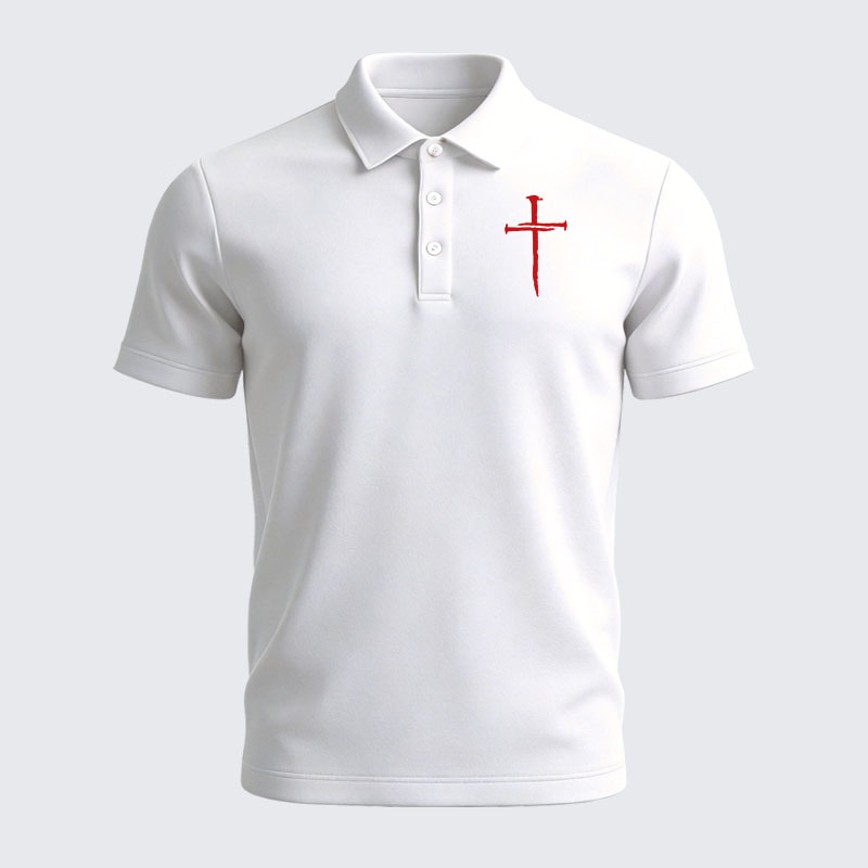 Men’s Premium Cotton Polo Shirt - Red Cross