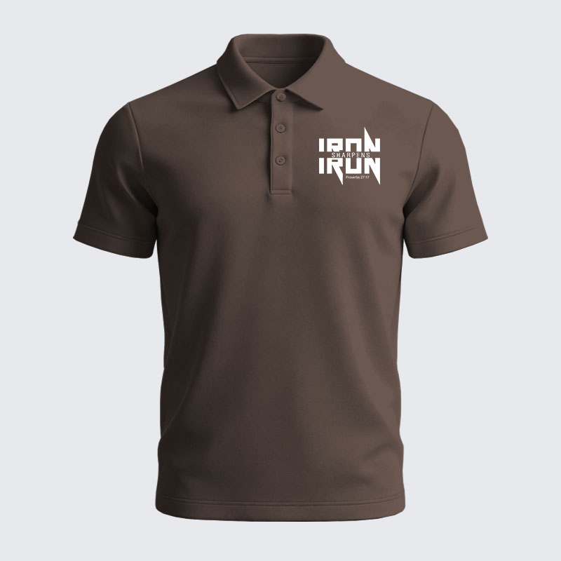Men’s Premium Cotton Polo Shirt - Iron Sharpens Iron Proverbs 27:17