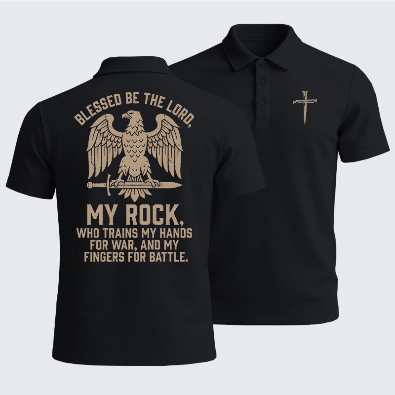 Men’s Premium Cotton Polo Shirt - Blessed Be The Lord