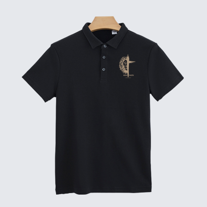 Man of Faith Christian Cotton Short Sleeve Polo Shirt