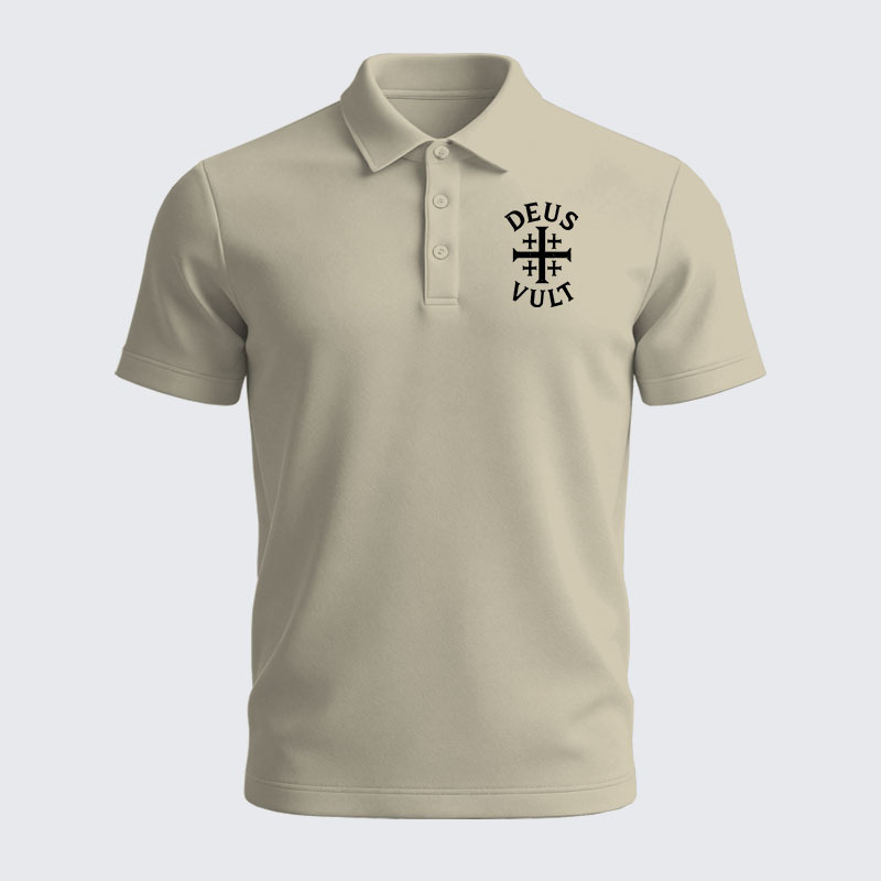 Men’s Premium Cotton Polo Shirt - Deus Vult
