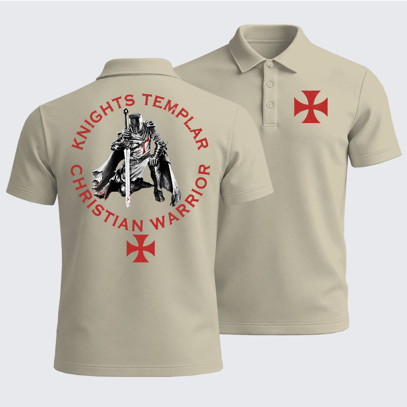 Men’s Premium Cotton Polo Shirt - Knights Templar Templar Cross Crusader Knight