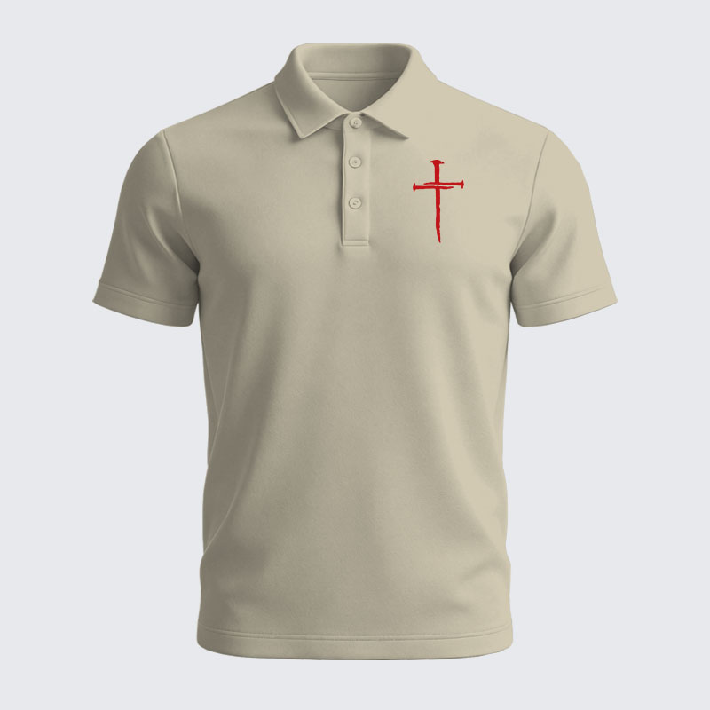 Men’s Premium Cotton Polo Shirt - Red Cross