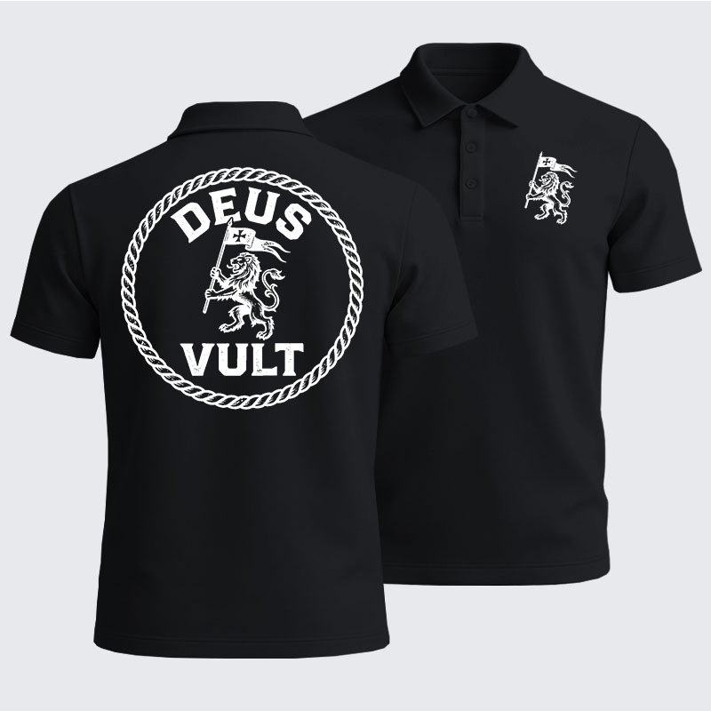 Men’s Premium Cotton Polo Shirt - Deus Vult