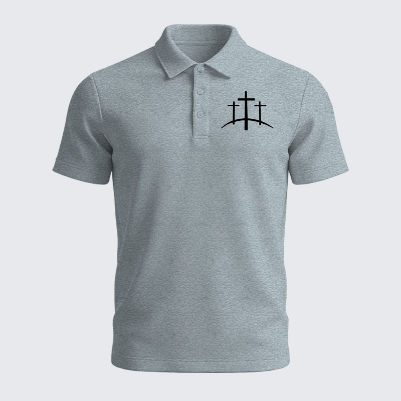 Men’s Premium Cotton Polo Shirt - Cross Printed