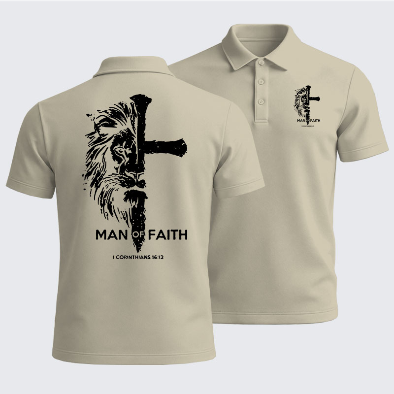 Men’s Premium Cotton Polo Shirt - Man of Faith