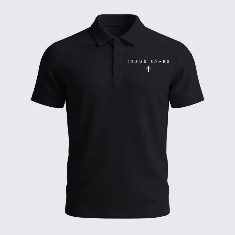 Men’s Premium Cotton Polo Shirt - Jesus Saves