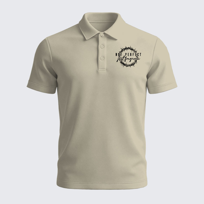 Men’s Premium Cotton Polo Shirt - Not Perfect Just Forgiven