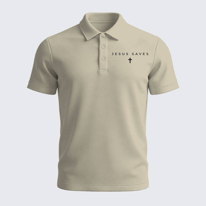 Men’s Premium Cotton Polo Shirt - Jesus Saves
