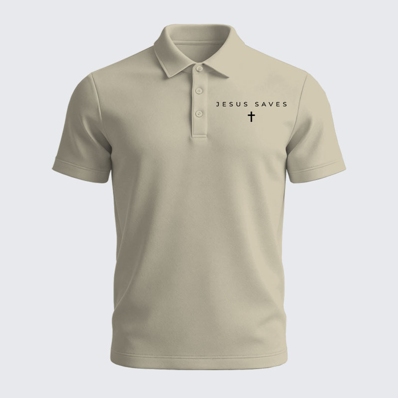 Men’s Premium Cotton Polo Shirt - Jesus Saves