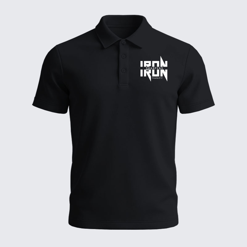 Men’s Premium Cotton Polo Shirt - Iron Sharpens Iron Proverbs 27:17