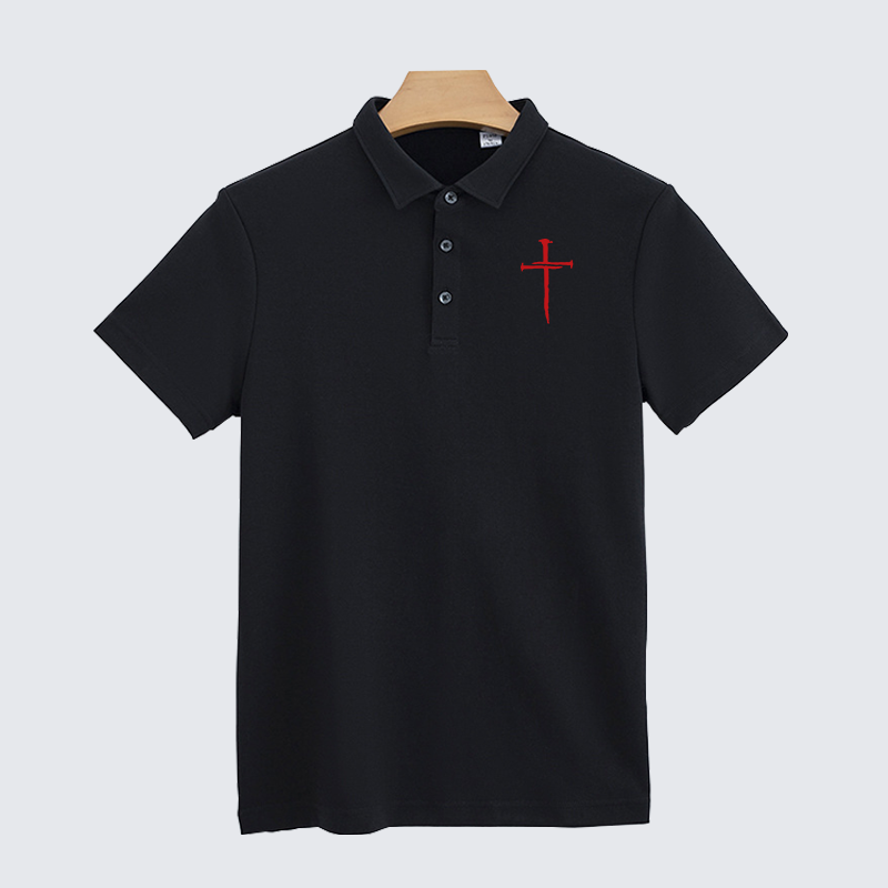 Red Cross Christian Cotton Short Sleeve Polo Shirt