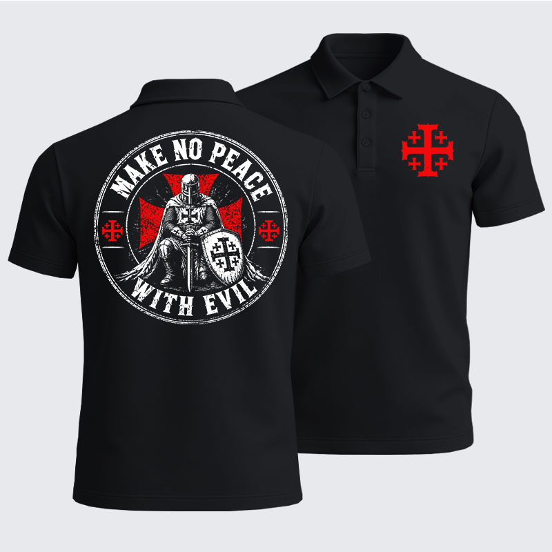 Men’s Premium Cotton Polo Shirt -  Make No Peace With Evil