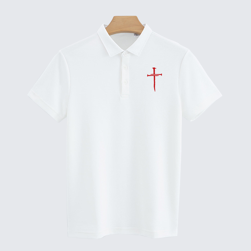 Red Cross Christian Cotton Short Sleeve Polo Shirt