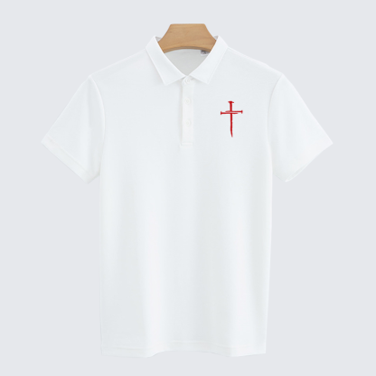 Red Cross Christian Cotton Short Sleeve Polo Shirt