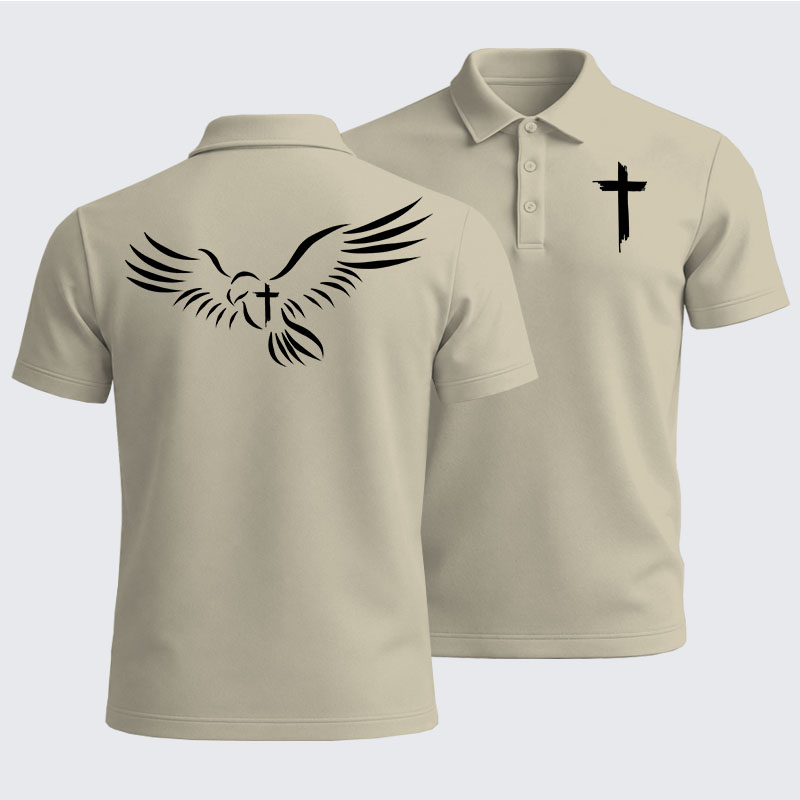 Men’s Premium Cotton Polo Shirt - Wings Like Eagles