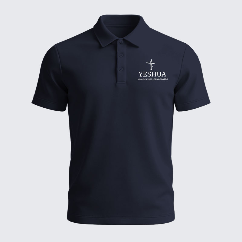 Men’s Premium Cotton Polo Shirt - Yeshua King Of Kings Lord Of Lords 