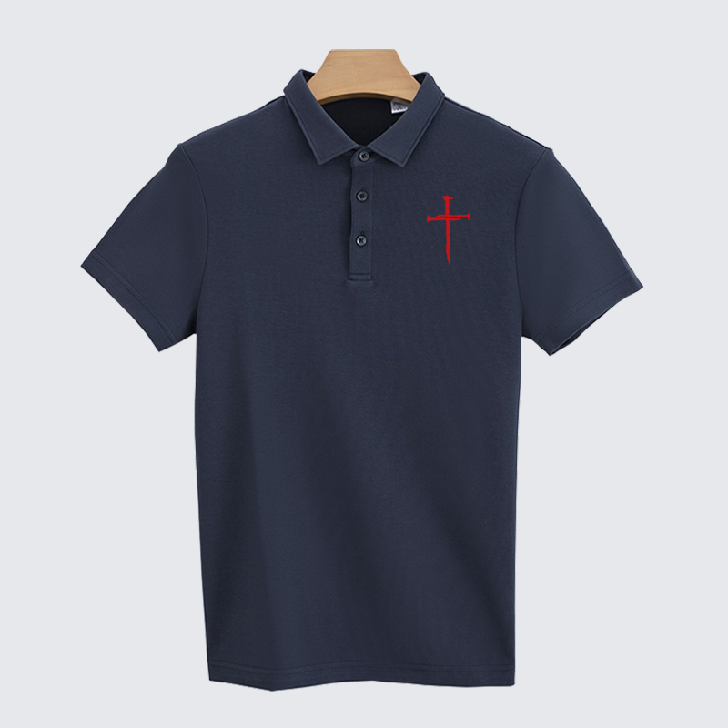 Red Cross Christian Cotton Short Sleeve Polo Shirt