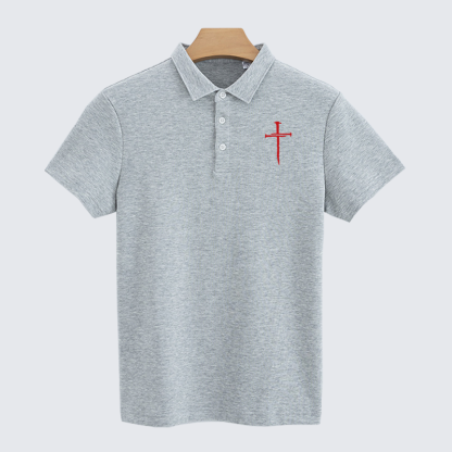 Red Cross Christian Cotton Short Sleeve Polo Shirt