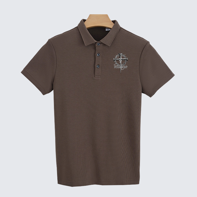 Cross Forgiven Christian Cotton Short Sleeve Polo Shirt