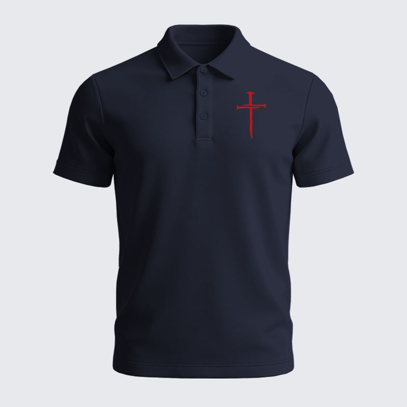 Men’s Premium Cotton Polo Shirt - Red Cross