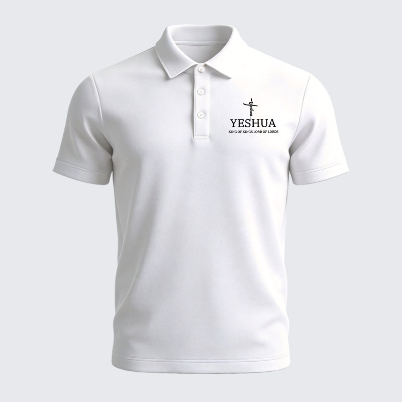 Men’s Premium Cotton Polo Shirt - Yeshua King Of Kings Lord Of Lords 