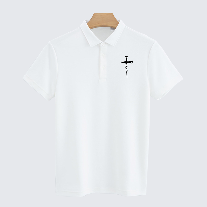 Cross Christian Cotton Short Sleeve Polo Shirt